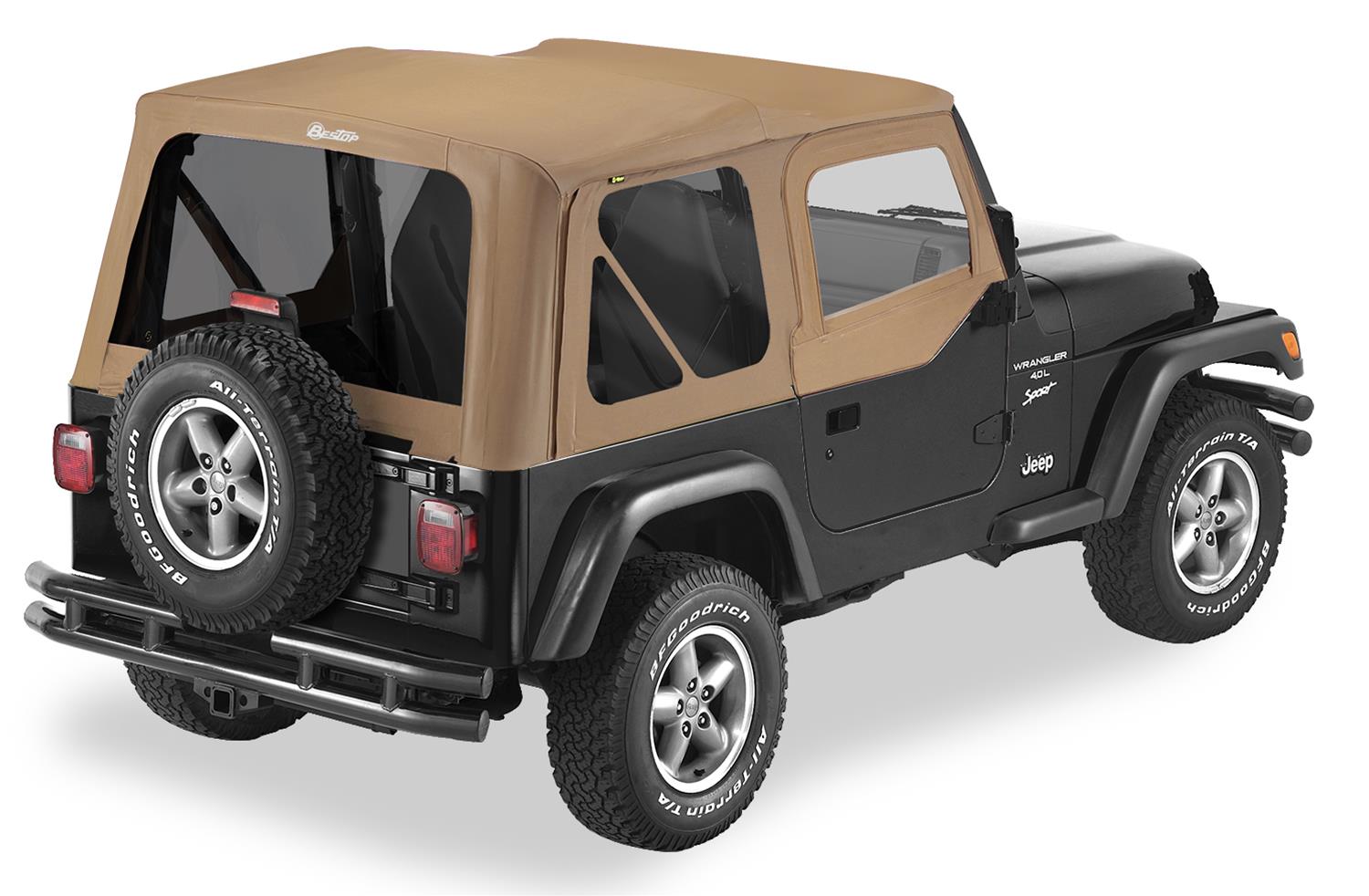 Bestop Sailcloth Replace-A-Tops 7912437 Soft Top, Replace-A-Top, Polymer Cloth, Spice, Tinted Windows, Jeep, Each