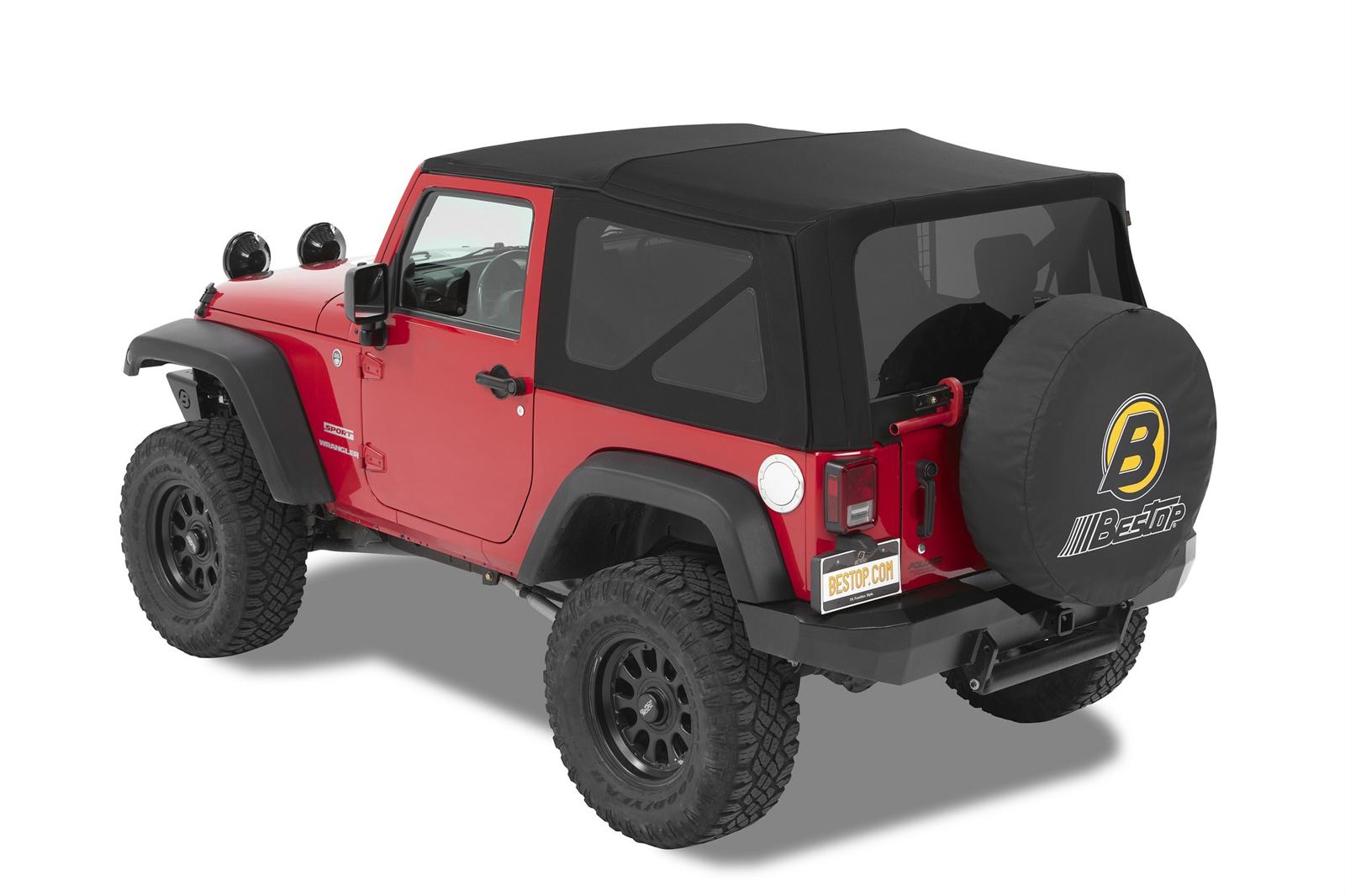 Bestop Replace-A-Tops 7983617 Soft Top, Replace-A-Top, Polymer Cloth, Black Twill, Tinted Windows, Jeep, Each thumbnail 2
