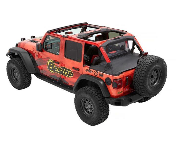Bestop Windjammers 8005035 Soft Top, Windjammer, Polymer Cloth, Black Diamond, Jeep, 2-Door, Each