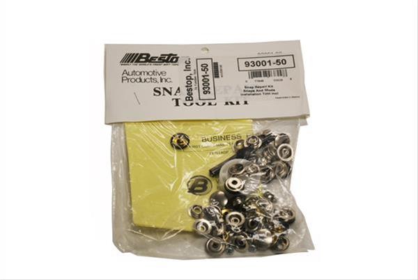 Bestop Soft Top Hardware 9300350 Snap Repair Kit Jeep 55-95 CJ5 Use to replace snaps on body tub or upper door rails Silver