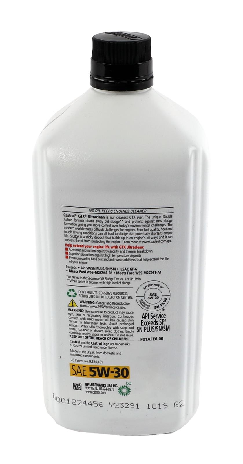 Castrol 15A66C Castrol GTX Ultraclean Motor Oil | Summit Racing