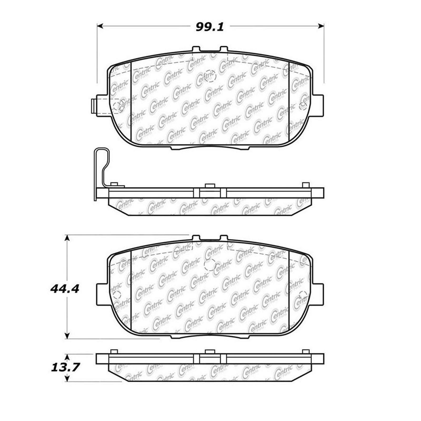 Centric 02-2020 Mazda Miata Rear C-TEK Ceramic Brake Pads with Shims