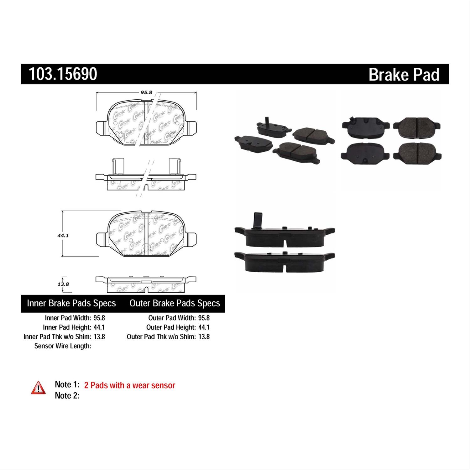 C-TEK 12-13 Fiat 500 Ceramic Rear Disc Brake Pads
