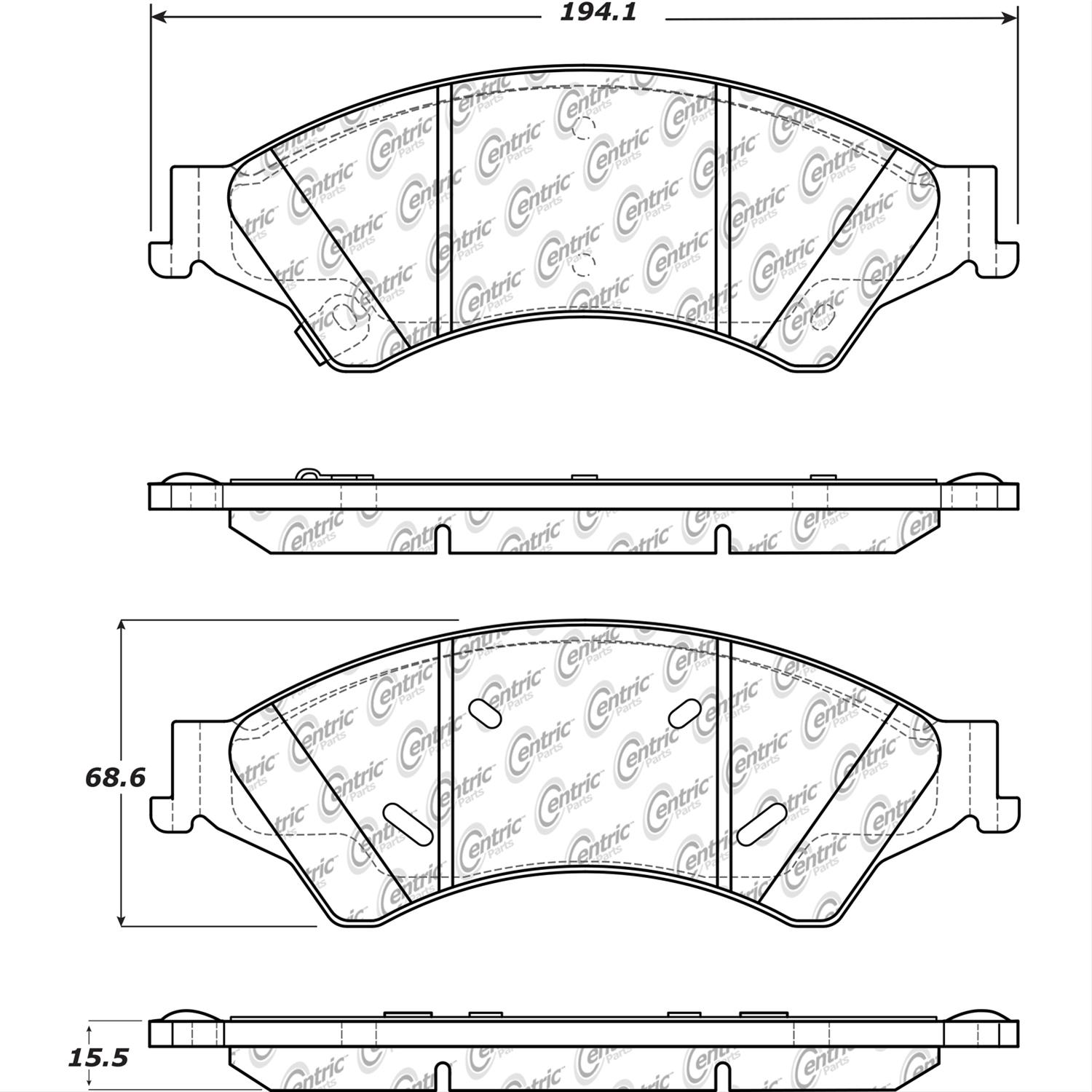 Centric C-TEK Ceramic Brake Pads w/Shims - Front