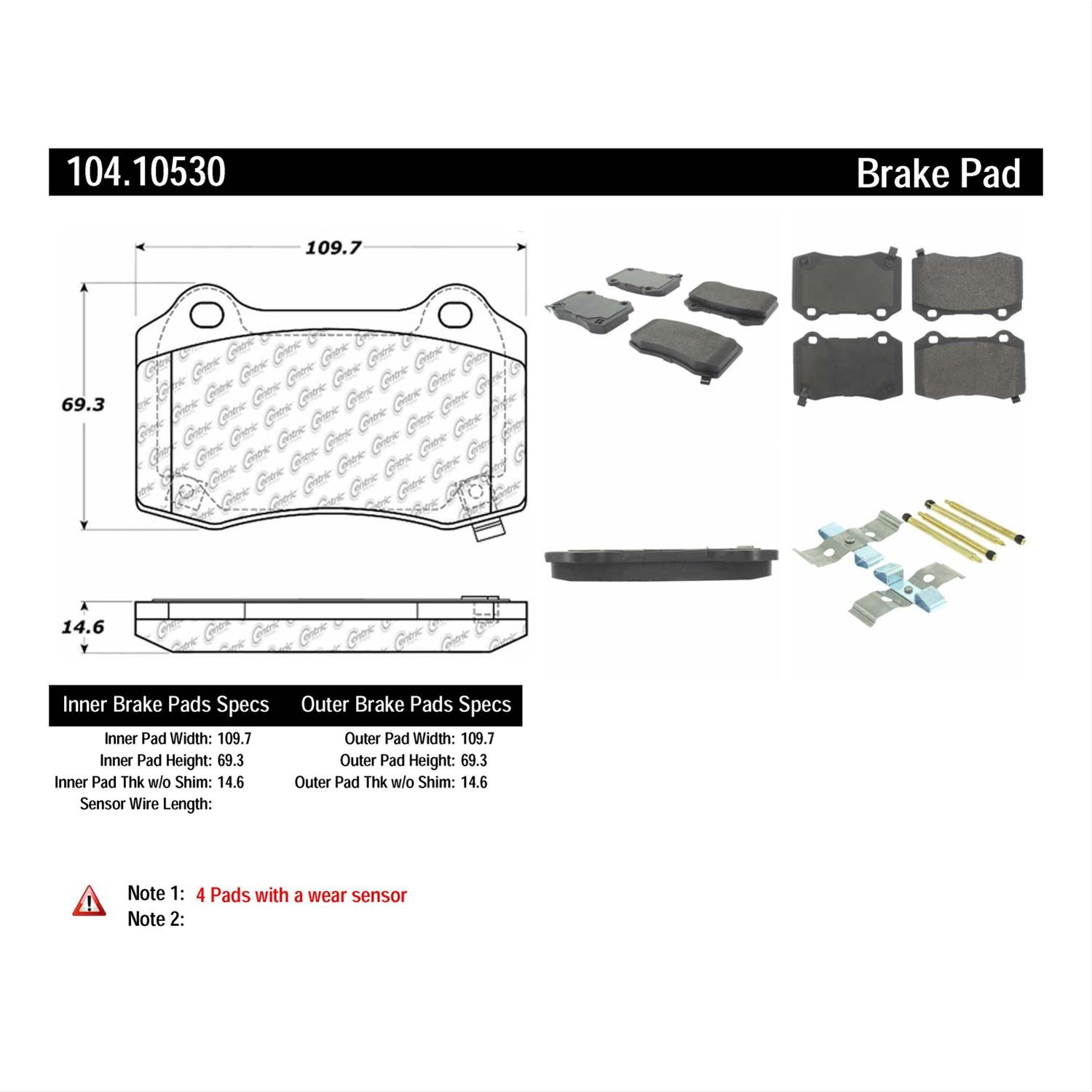 Posi-Quiet 06-08 Grand Cherokee SRT-8 / 08 Challenger SRT-8 Deluxe Plus Rear Brake Pads thumbnail 3