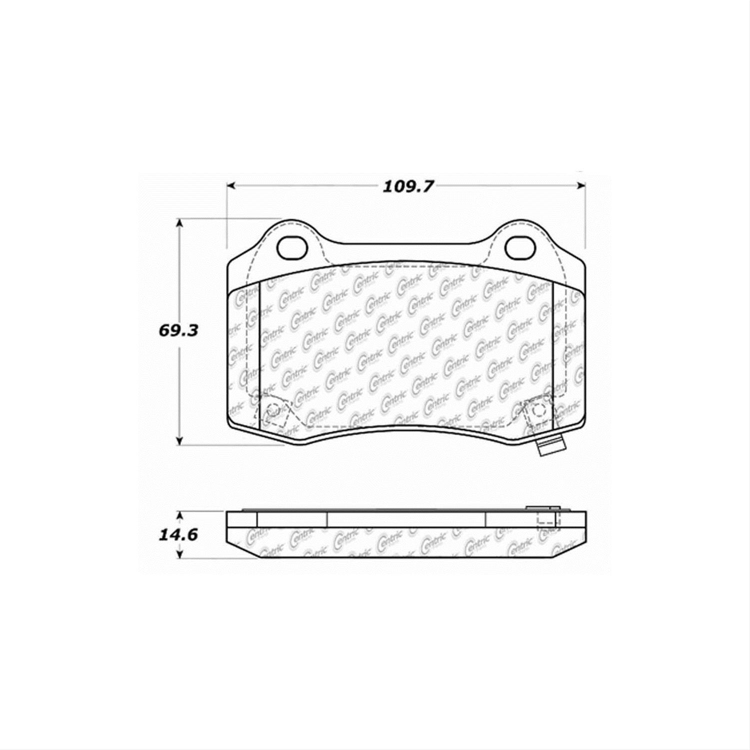 Posi-Quiet 06-08 Grand Cherokee SRT-8 / 08 Challenger SRT-8 Deluxe Plus Rear Brake Pads thumbnail 2