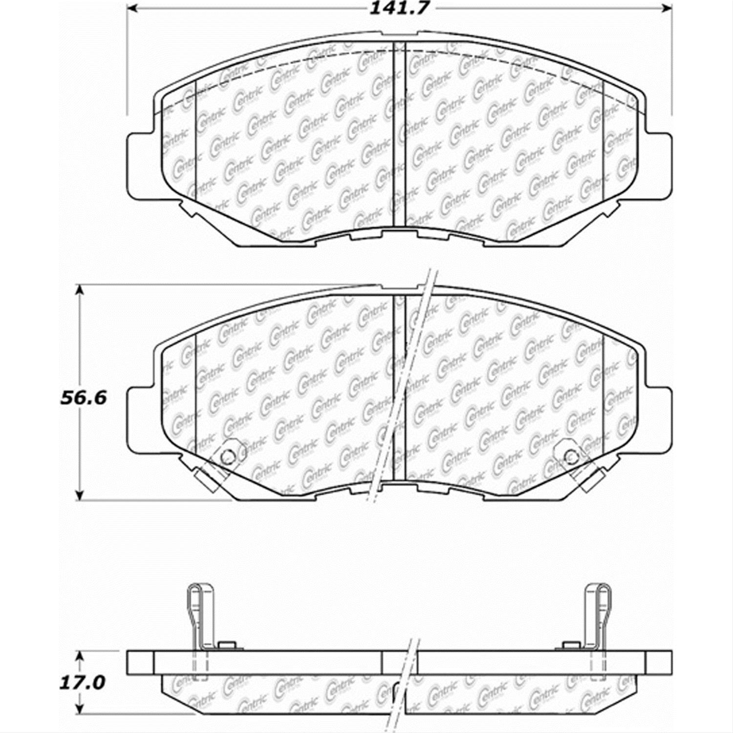Posi-Quiet 16-17 Honda Civic Premium Ceramic Front Disc Brake Pads