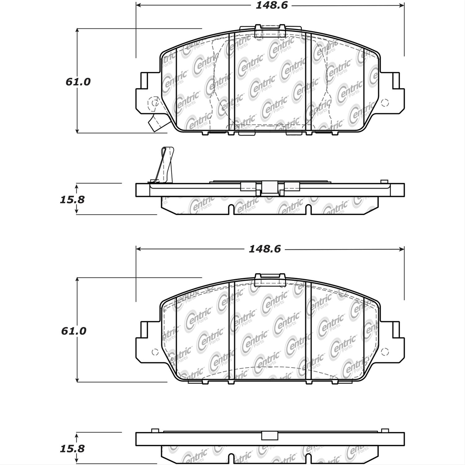 Posi-Quiet Ceramic Brake Pads Front 2014 Honda Accord EX / EX-L / Sport / Touring