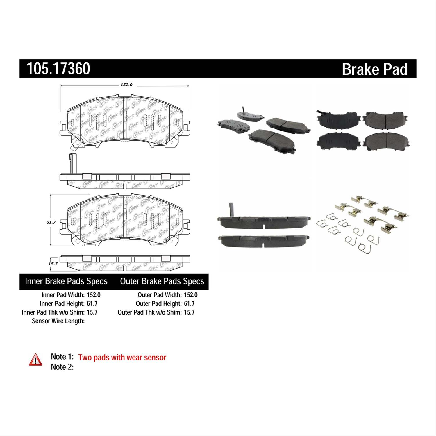 Posi-Quiet 10-16 Nissan 370Z w/ Std Brakes / 14-15 Infiniti Q50 Front Ceramic Brake Pads