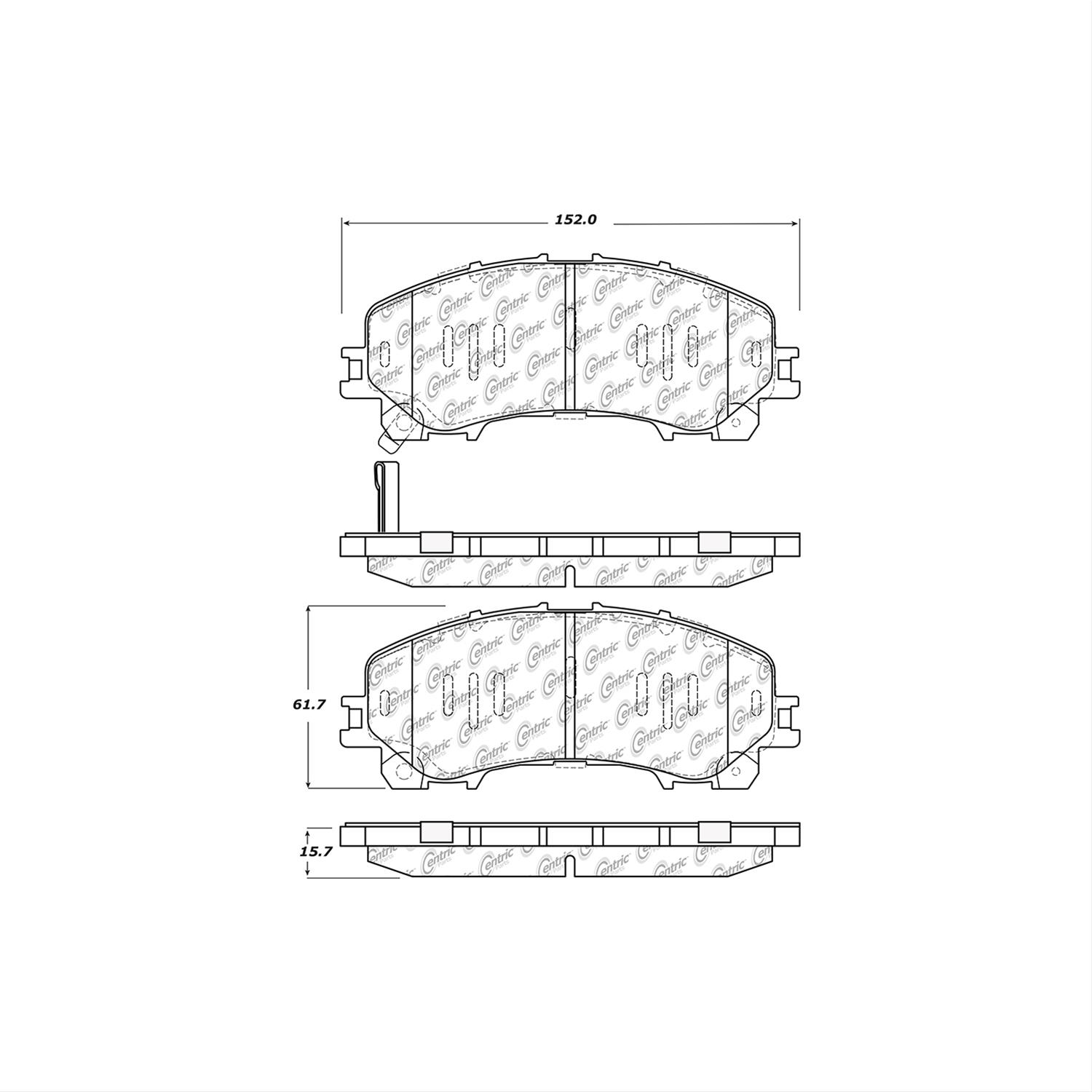 Posi-Quiet 10-16 Nissan 370Z w/ Std Brakes / 14-15 Infiniti Q50 Front Ceramic Brake Pads thumbnail 2