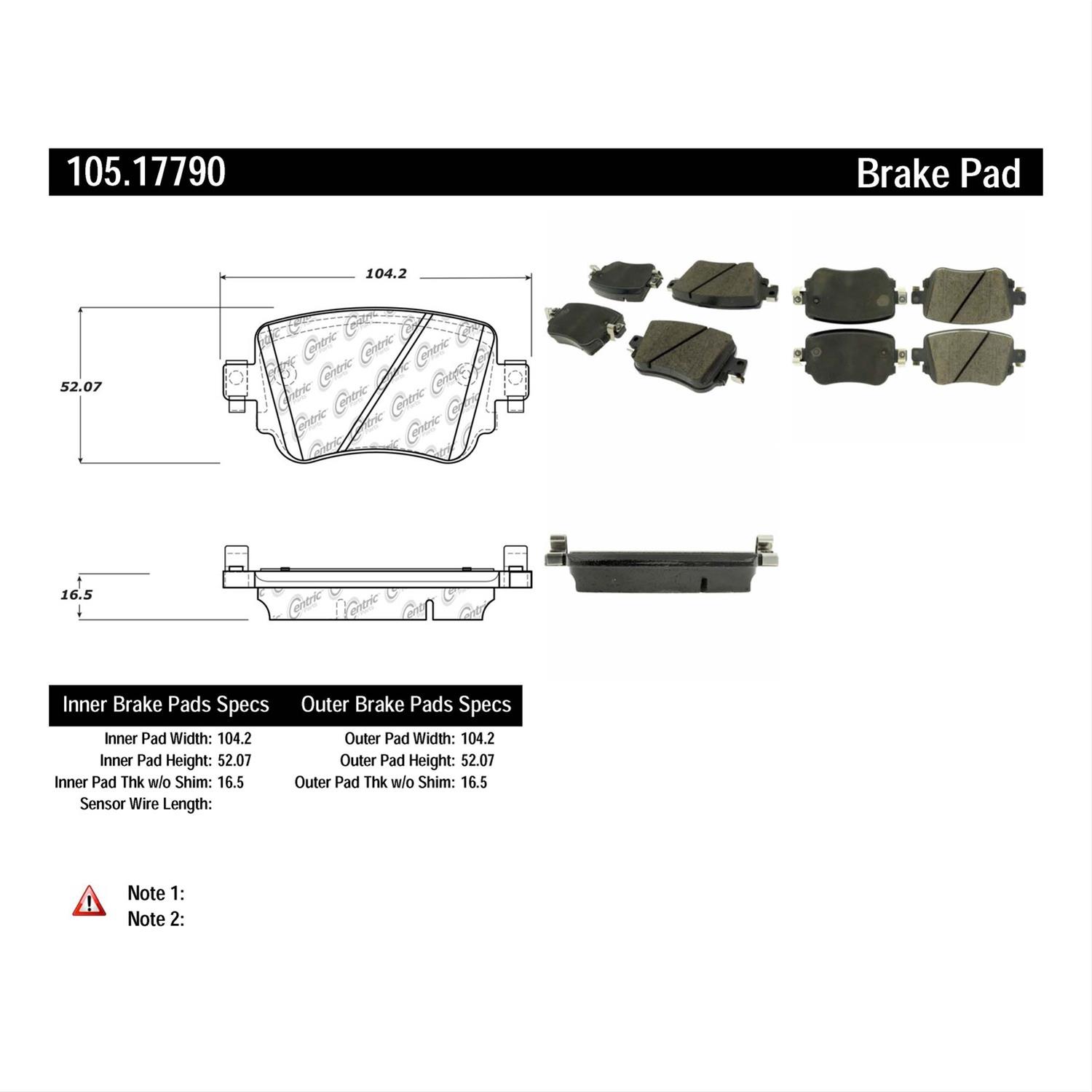 Posi-Quiet 2014-2015 Volkswagen Golf GTI Rear Brake Pads thumbnail 3