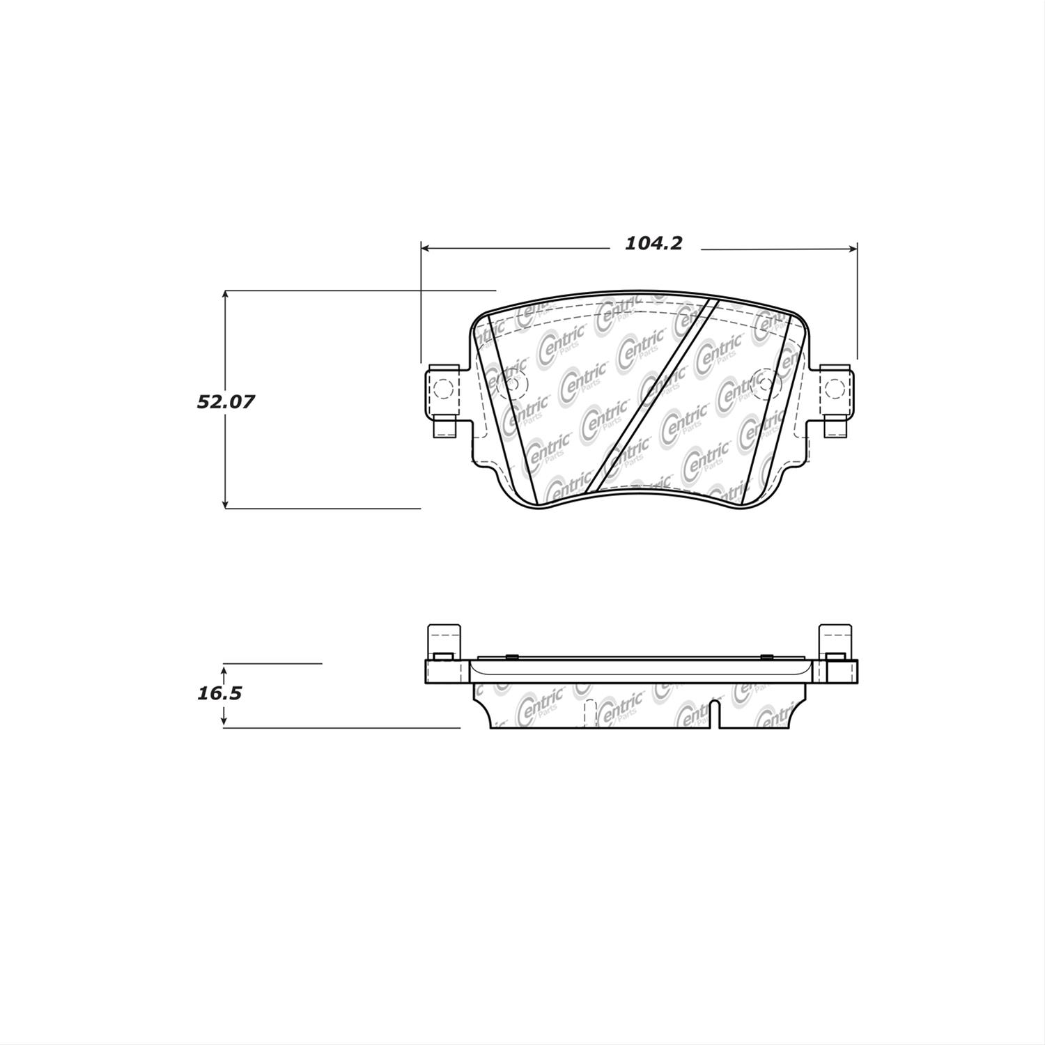Posi-Quiet 2014-2015 Volkswagen Golf GTI Rear Brake Pads thumbnail 4