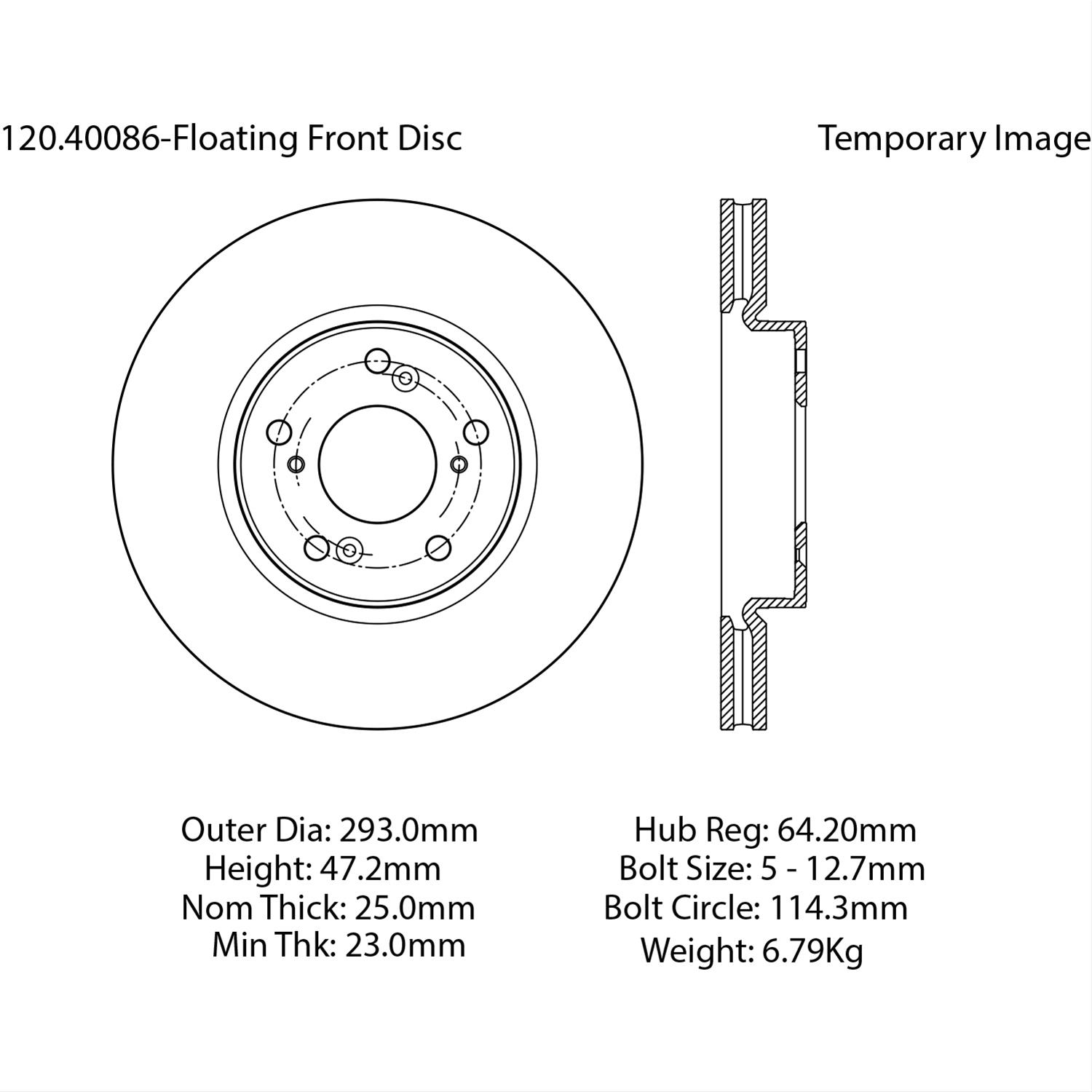 Centric Honda 292mm Premium Brake Rotor