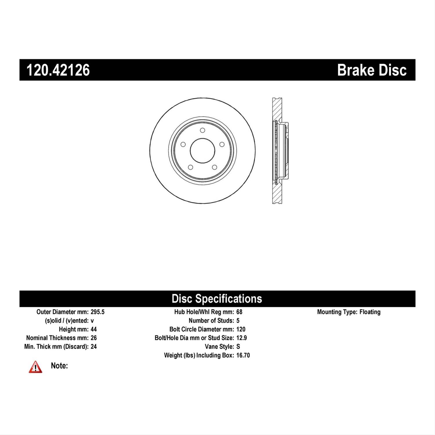 Centric Parts 120.42126 Centric Premium Brake Rotors Summit Racing