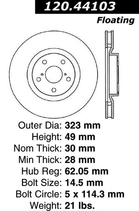 Centric 5/93-98 Toyota Supra Turbo Front Left Performance Rotor thumbnail 2