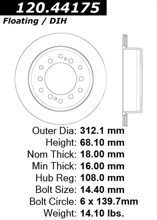 Centric Performance Brake Rotor thumbnail 2