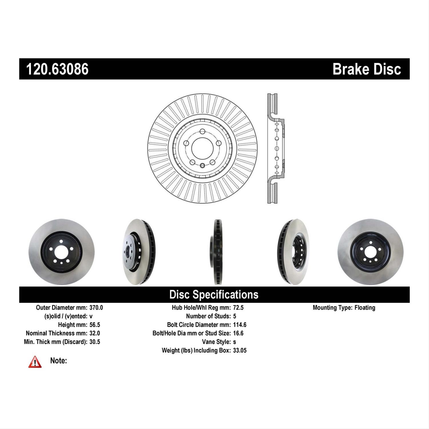Centric Parts 120.63086 Centric Premium Brake Rotors Summit Racing