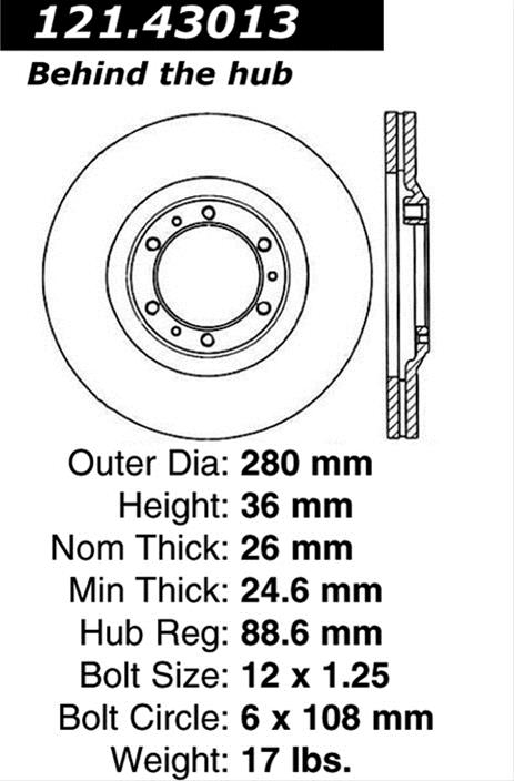 Centric Parts 121.43013 Centric C-Tek Standard Brake Rotors