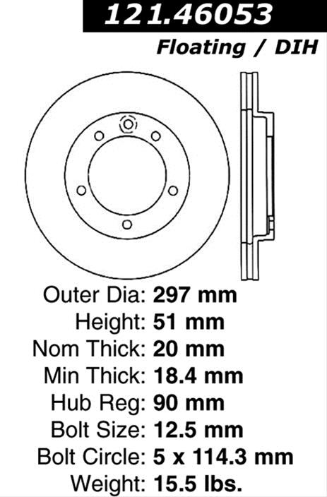 Centric 6/93-99 Mitsubishi 3000GT VR-4 Rear Rotor thumbnail 2