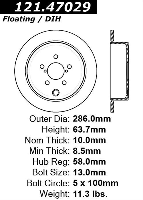 Centric 09-10 Subaru Forester / 08-10 Impreza Rear Rotor thumbnail 2