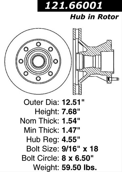 Centric Parts 121.66001 Centric C-Tek Standard Brake Rotors | Summit Racing