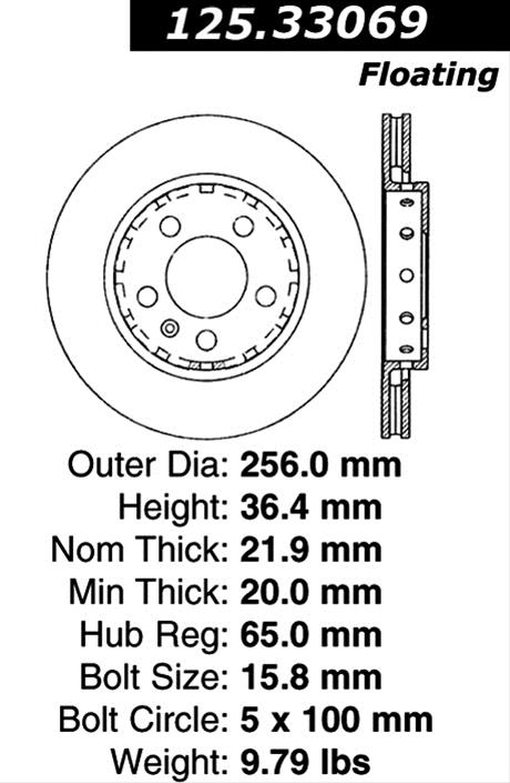 Centric Premium High Carbon Brake Rotor thumbnail 2