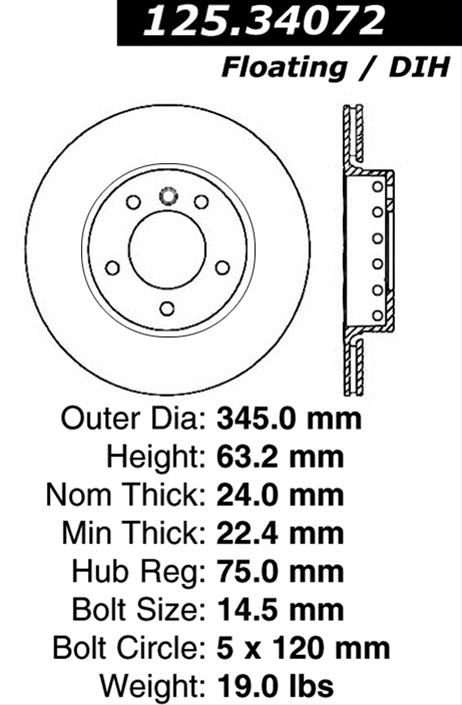 Centric Premium High Carbon Brake Rotor thumbnail 2