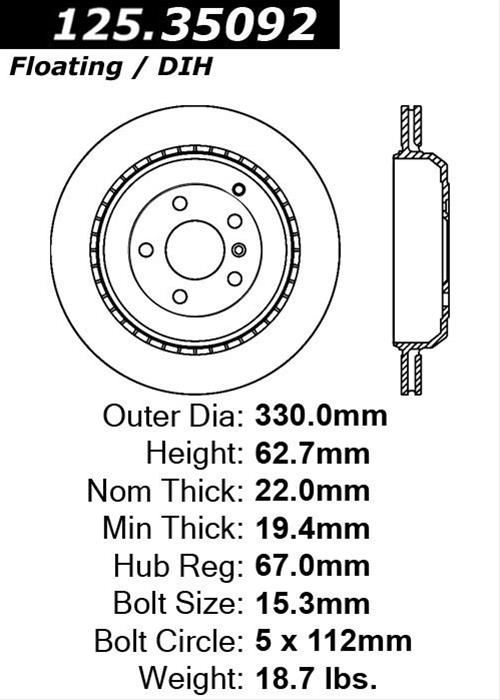 Centric Premium High Carbon Brake Rotor thumbnail 2