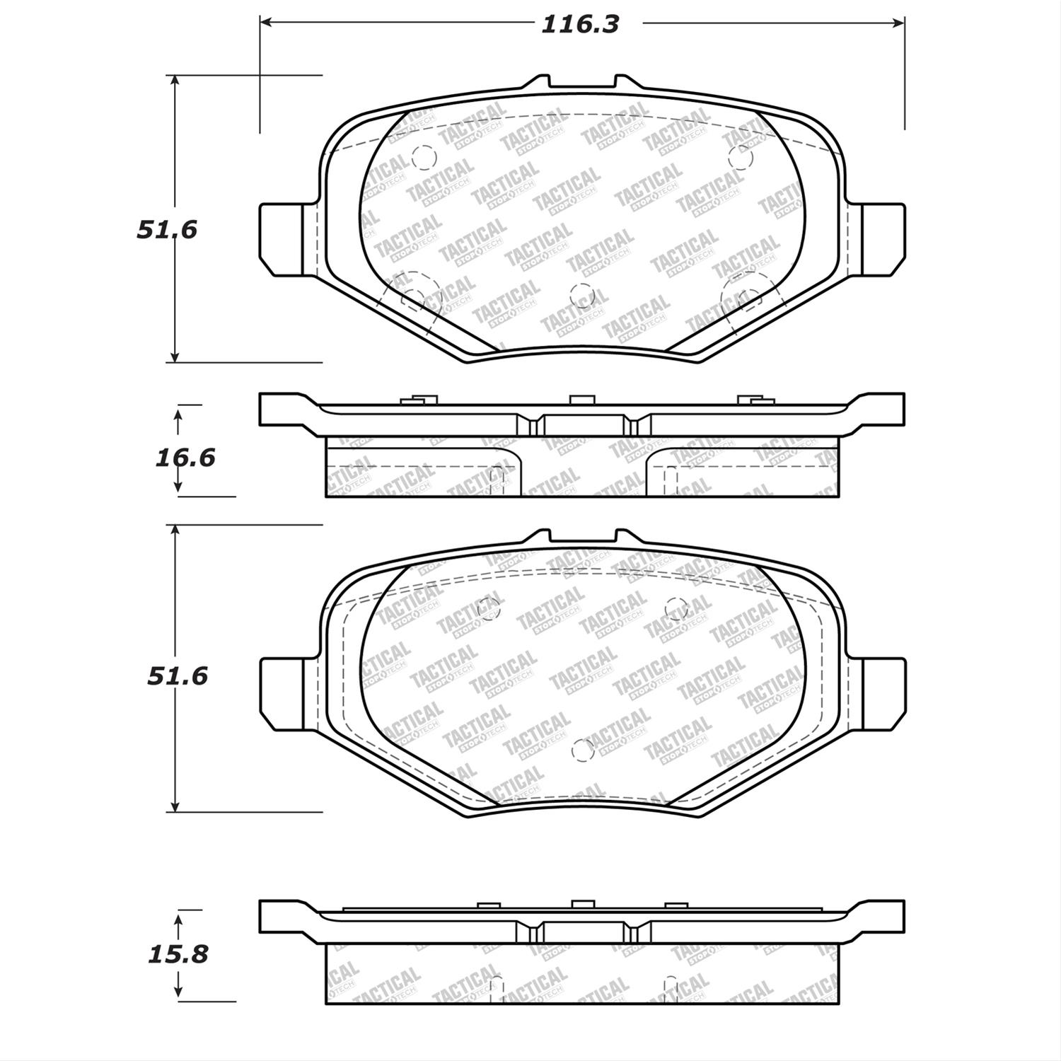 Centric Parts 307.16120 Centric Tactical Police Duty Brake Pads Summit Racing
