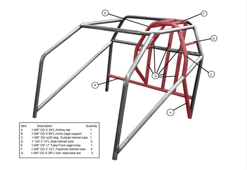 Competition Engineering C3187 Competition Engineering Funny Car Cage