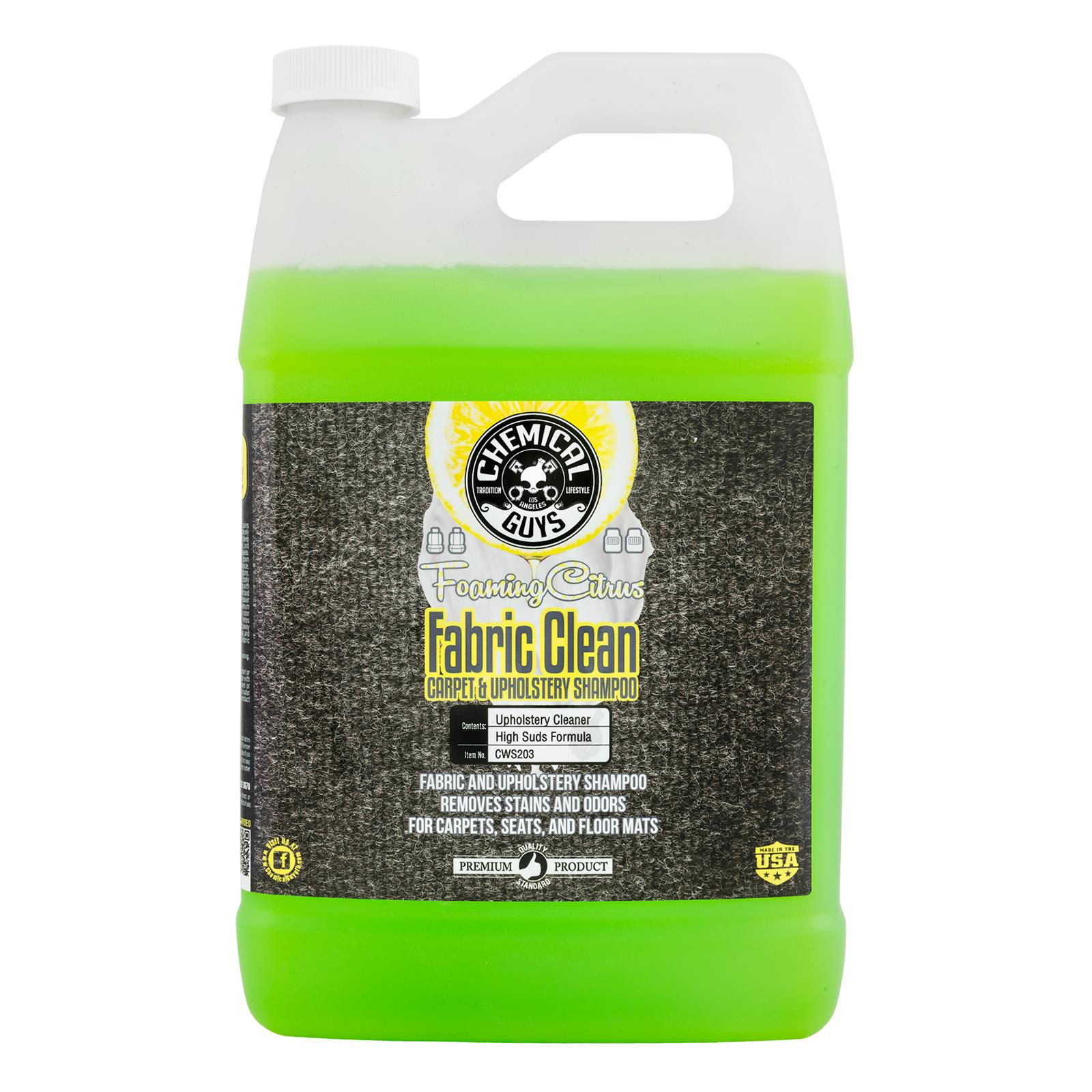 Chemical Guys CWS203 Chemical Guys Foaming Citrus Fabric Clean Carpet &  Upholstery Shampoo & Odor Eliminator