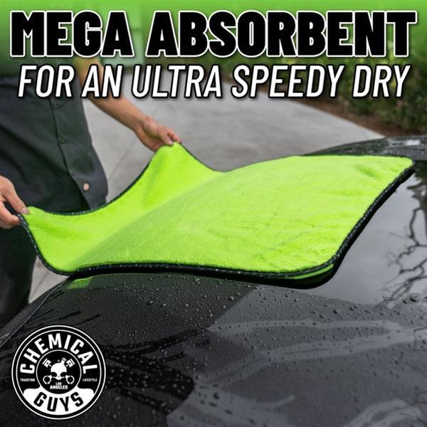 Chemical Guys Speed Woolly Mammoth - Asciugamano In Microfibra Per Auto (63,5x76,2 Cm), Verde Fluorescente