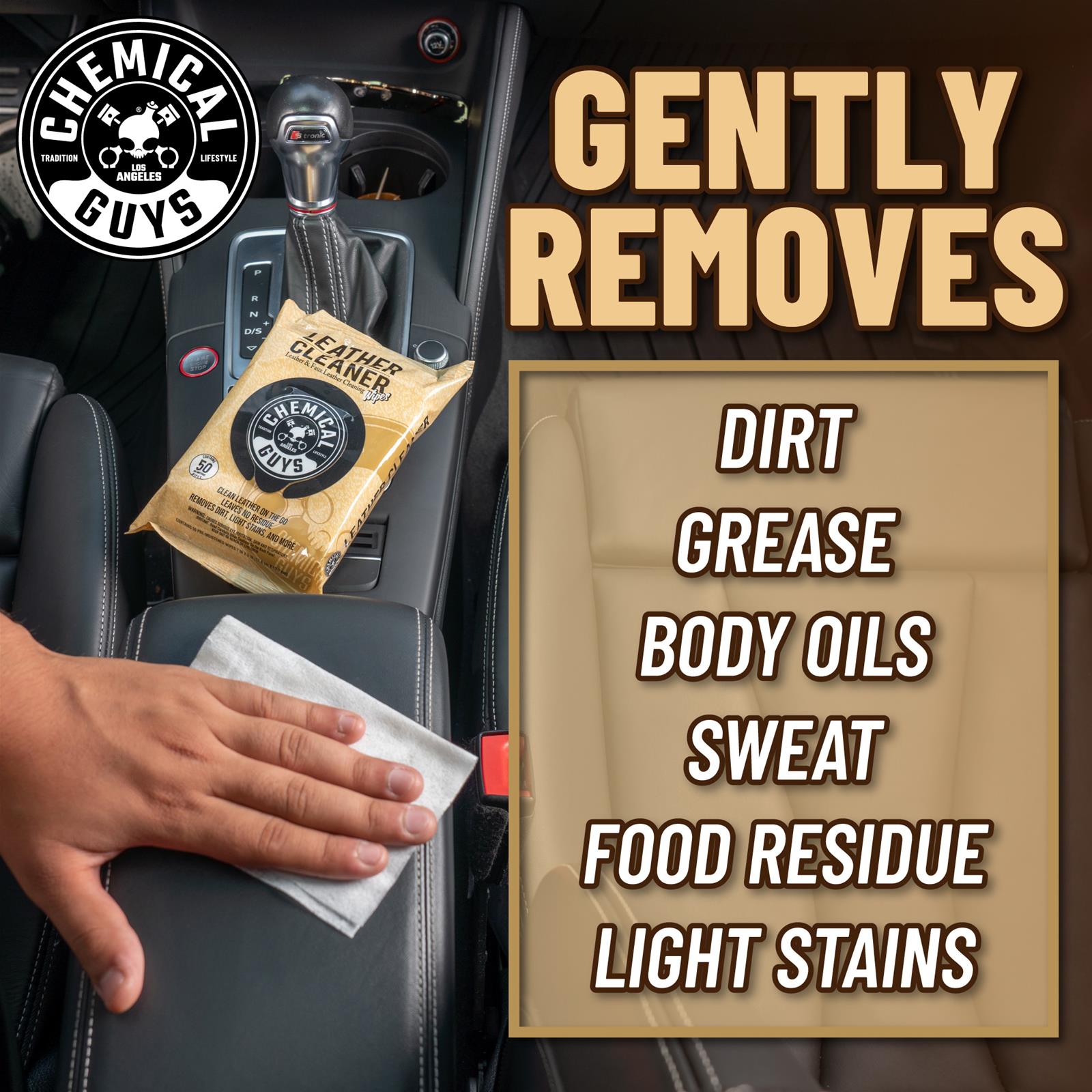 Chemical Guys Leather Cleaner PMWSPI20850 Cleaning Solutions, Cleaning Wipes, Leather, Vinyl, Faux Leather, 50 Wipes, Each thumbnail 9