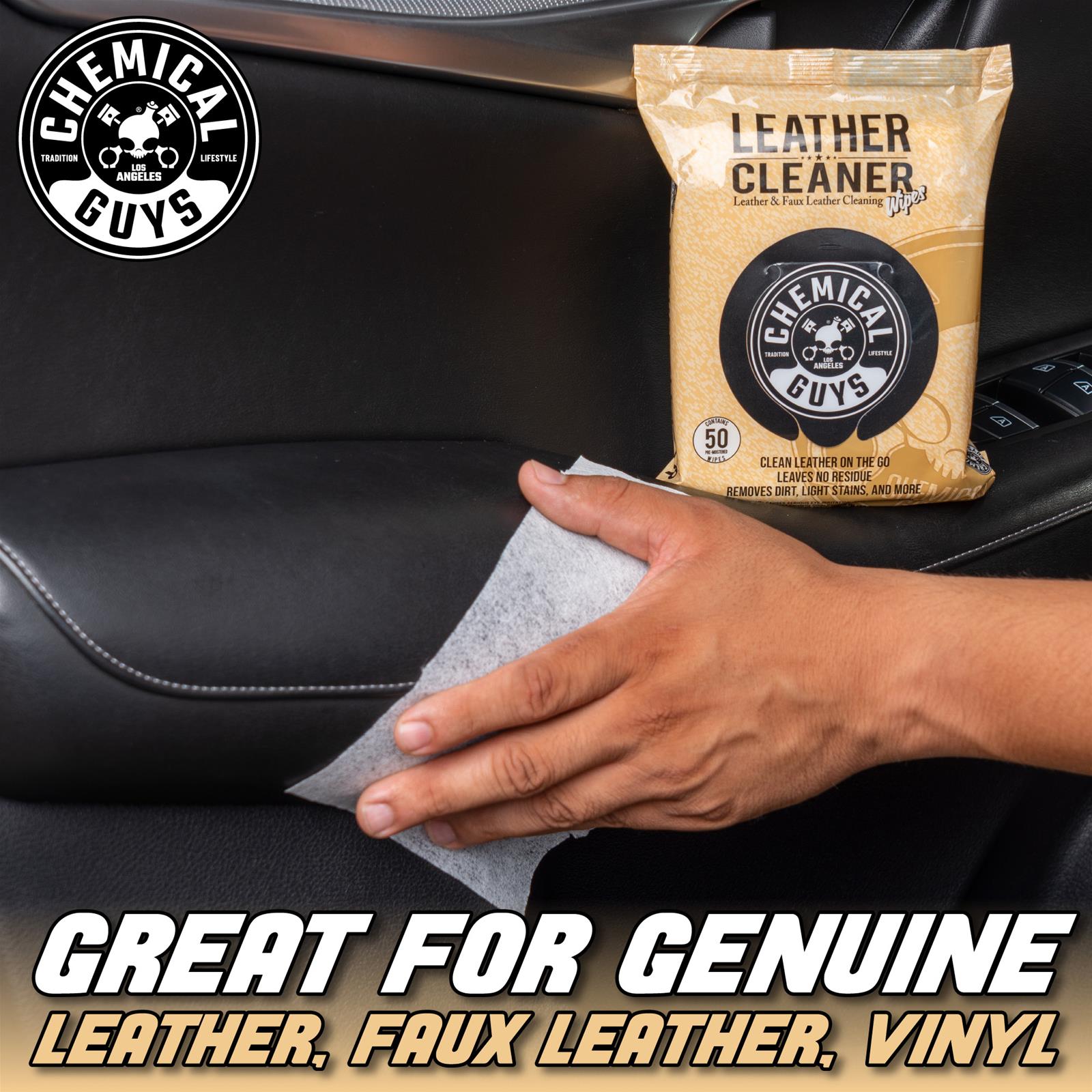 Chemical Guys Leather Cleaner PMWSPI20850 Cleaning Solutions, Cleaning Wipes, Leather, Vinyl, Faux Leather, 50 Wipes, Each thumbnail 6