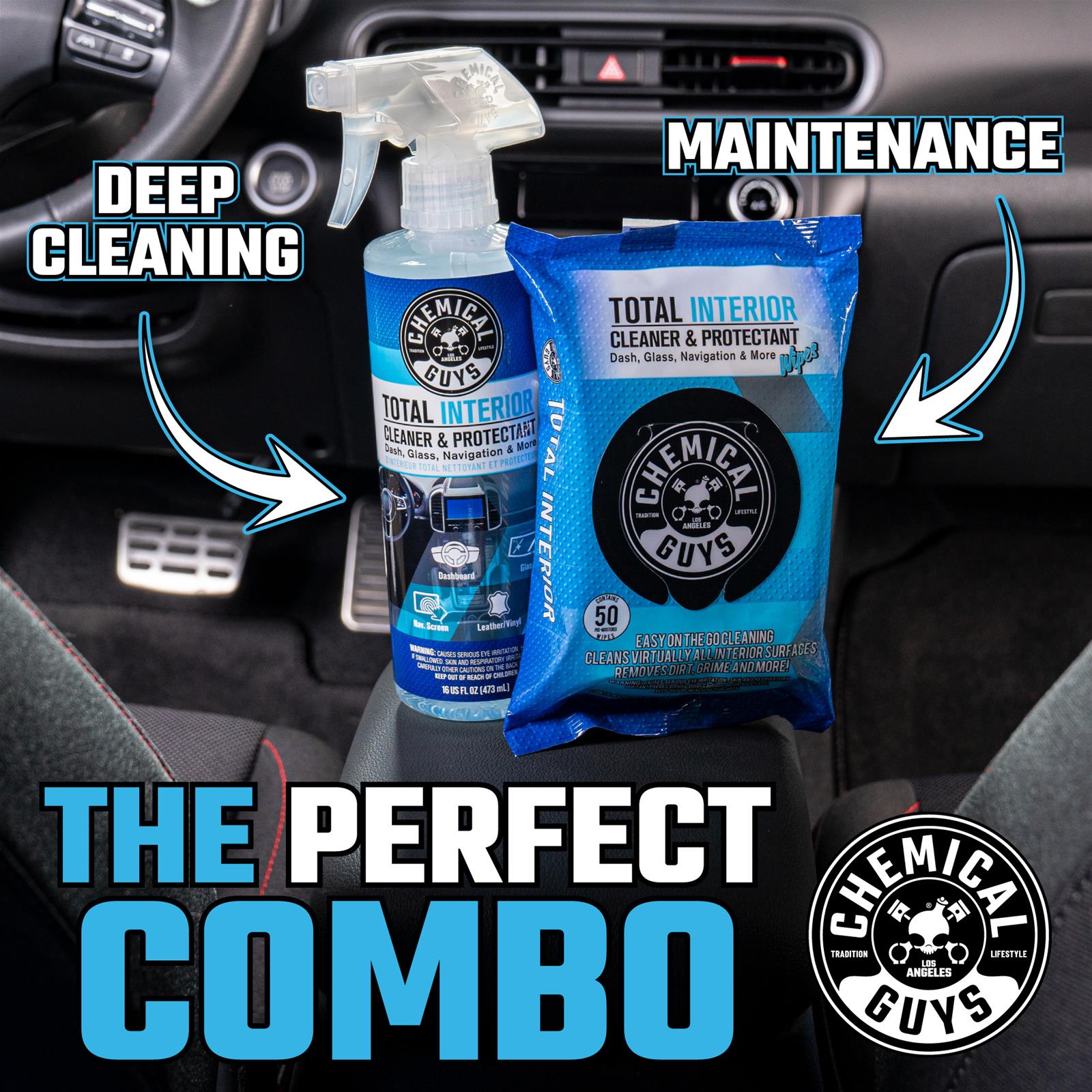 Chemical Guys Total Interior Cleaner and Protectant PMWSPI22050 Cleaning Solutions, Interior, Cleaning, Protectant, Wipes, Interior, 50 Wipes, Each thumbnail 8