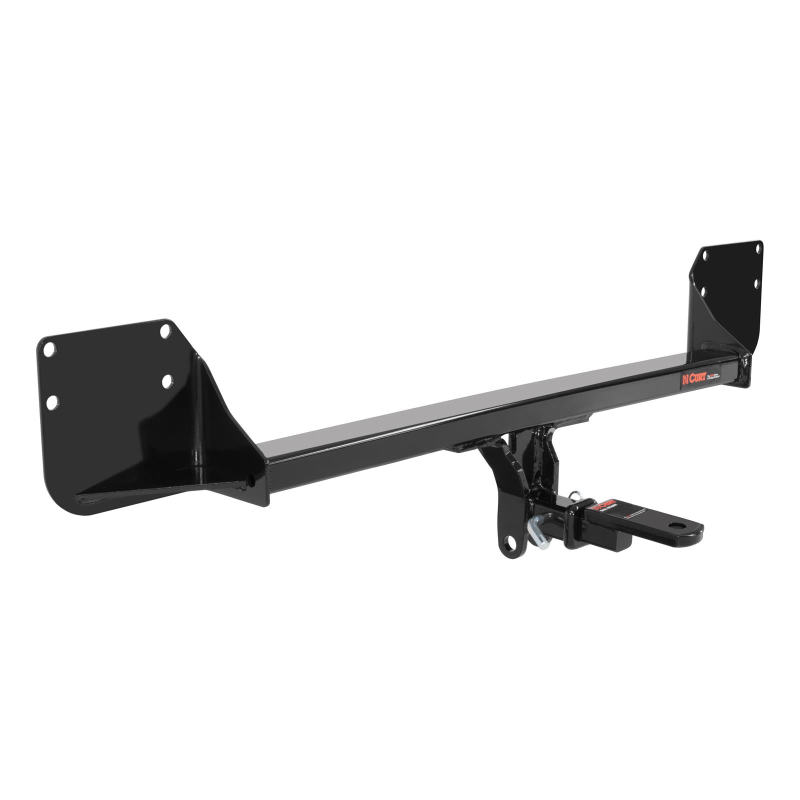 CURT Class 1 Receiver Hitch 112723 Hitch, I, 1/4 in. Receiver, Square Tube Welded, Black Powdercoated, with Old-Style Ball Mount, Mini, Cooper, Each
