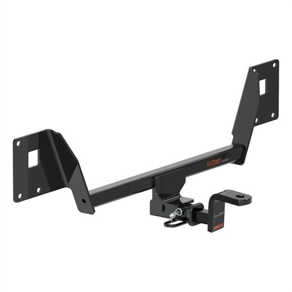 CURT Class 1 Receiver Hitch 115643 Hitch, Rear, 1, 1/4 in. Square, 200 lb. Max Tongue, 2,000 lb. Max Trailer, Square Tube Welded, Black Powdercoated, VW, Each