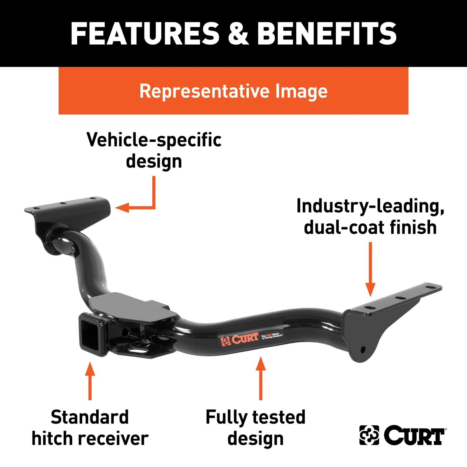 CURT Class 3 Receiver Hitch 13472 Trailer Hitch, Trailer Hitch, 2" Receiver, Select Acura MDX thumbnail 4