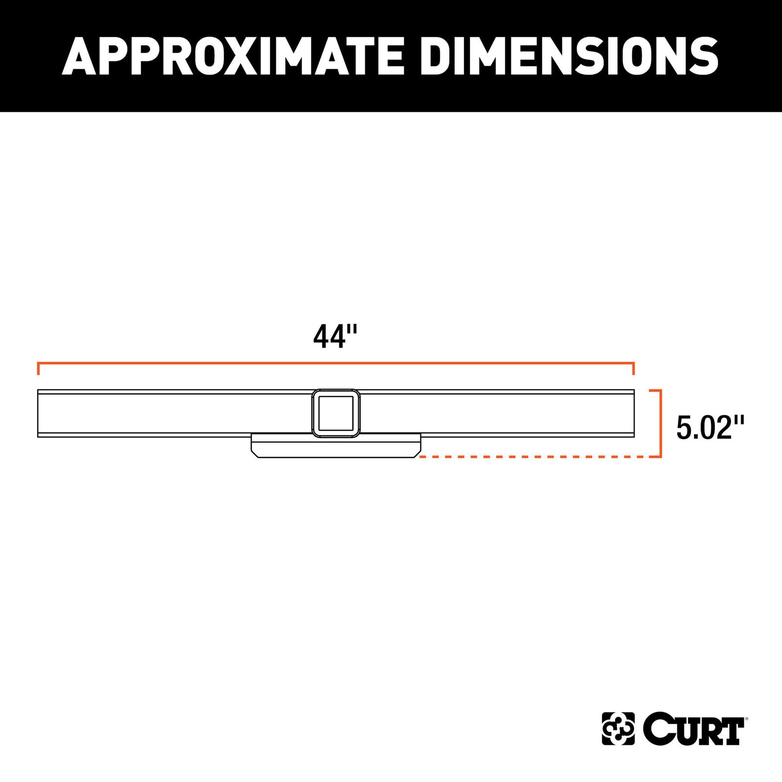 CURT Class 5 Receiver Hitch 15921 Hitches, V Trailer Hitch, 44 in. Wide Universal Weld-On Center Section, 2 1/2 in. Receiver, No Side Plates, Each thumbnail 5