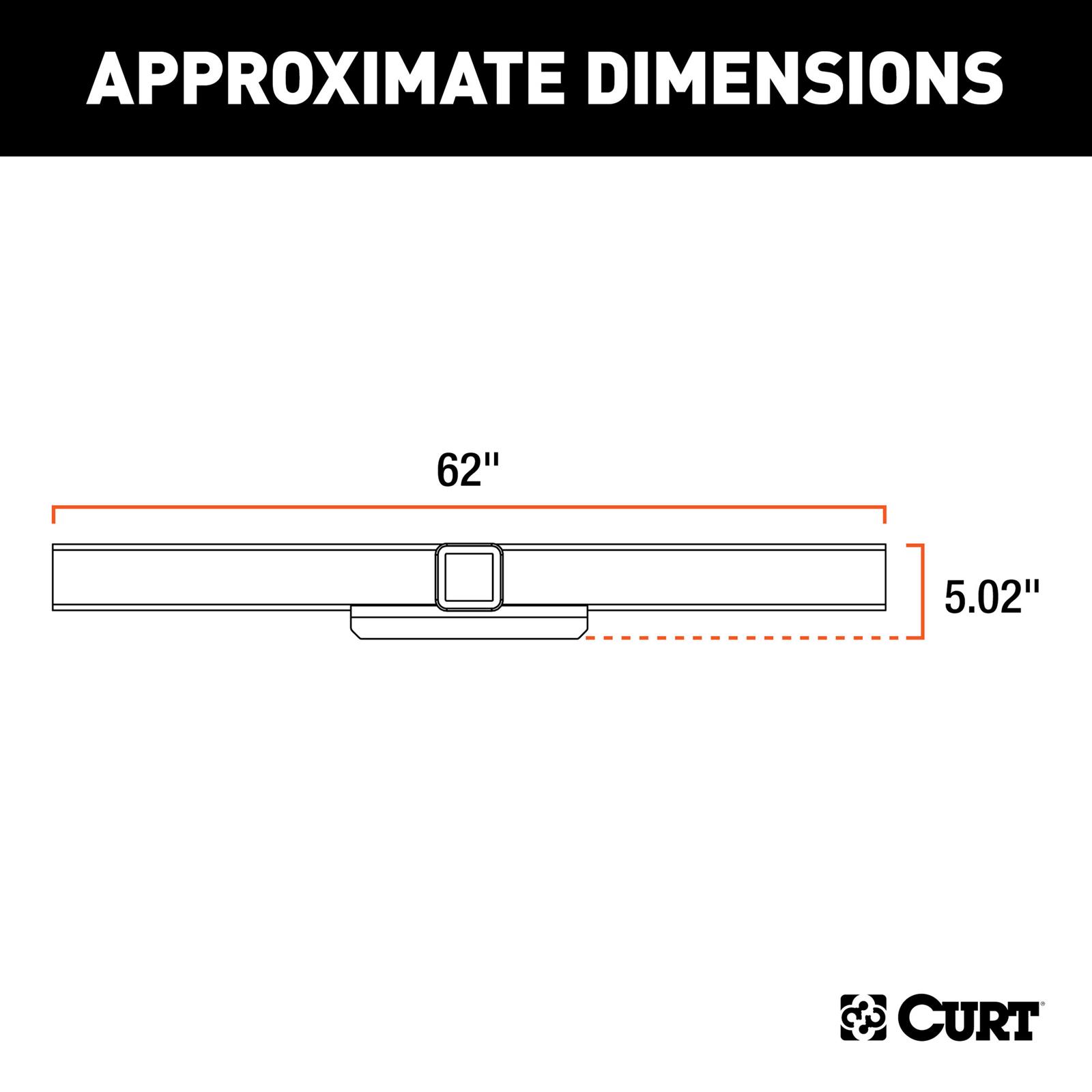 CURT Class 5 Receiver Hitch 15922 Hitches, V Trailer Hitch, 62 in. Wide Universal Weld-On Center Section, 2 1/2 in. Receiver, No Side Plates, Each thumbnail 5