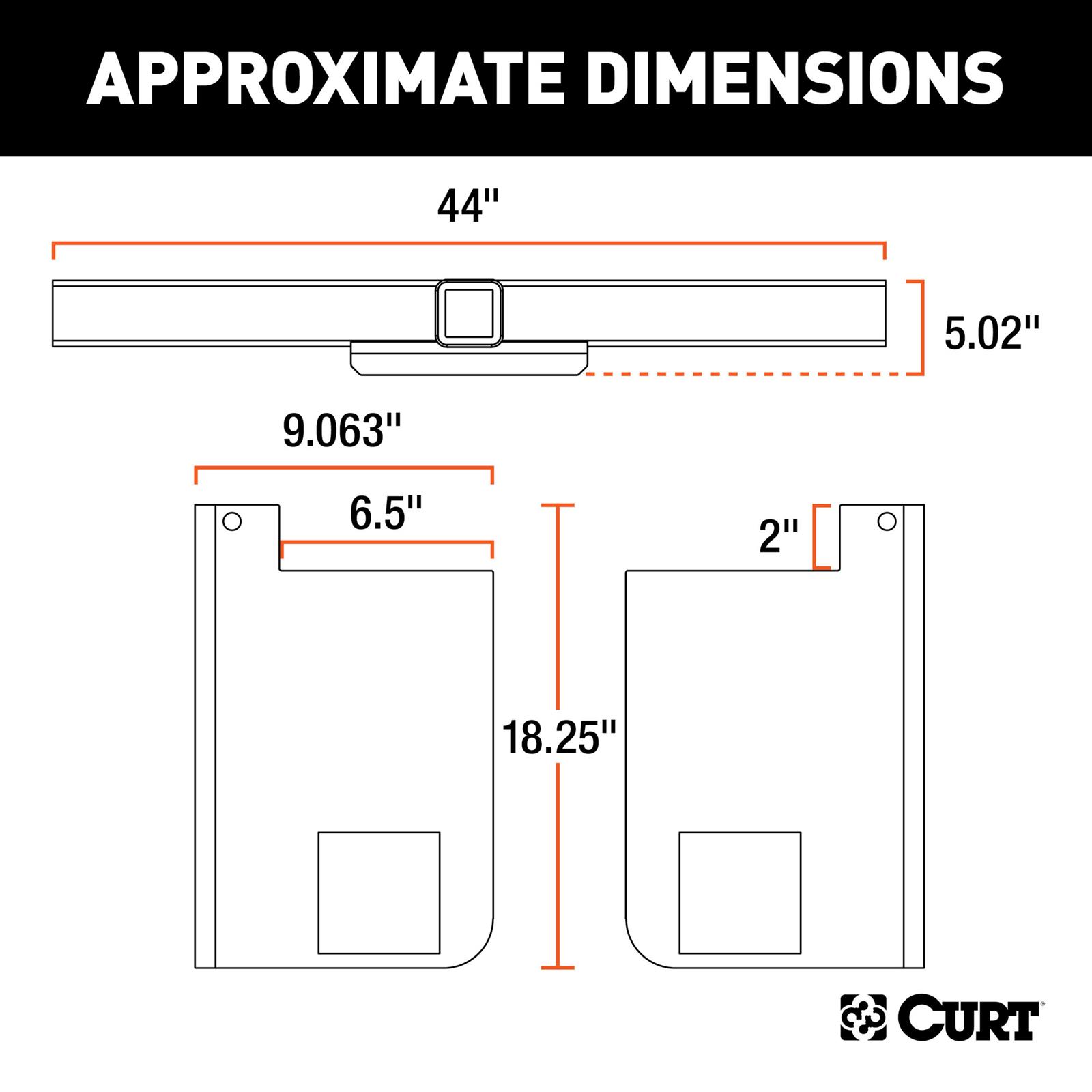 CURT Class 5 Receiver Hitch 15924 Hitches, V, Universal Weld-On Trailer Hitch, 2 1/2 in. Receiver, Up to 44 in. Frames, 18 in. Drop, Adjustable Side Plates, Each thumbnail 5
