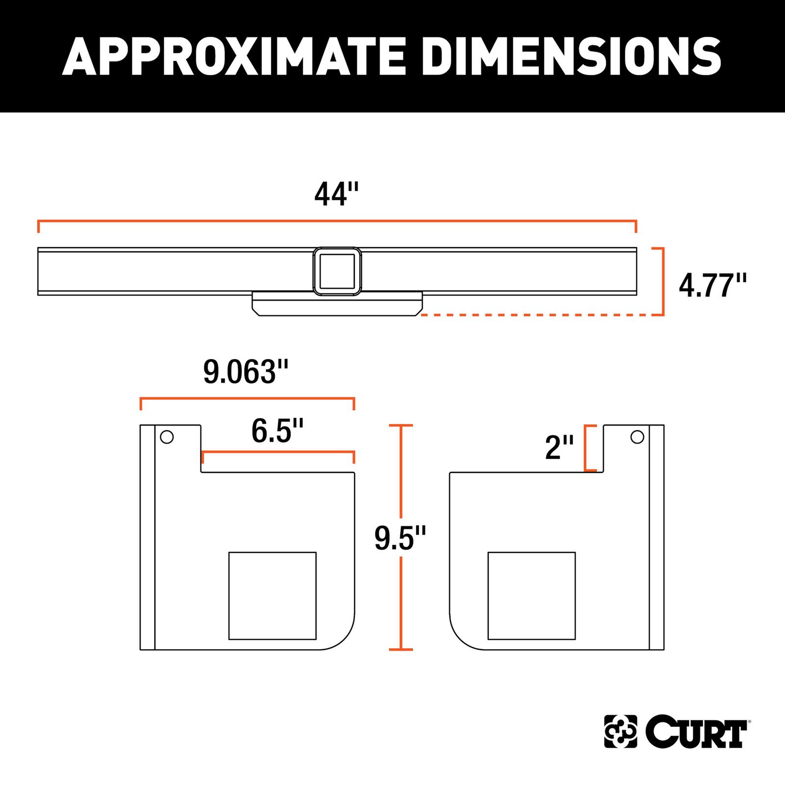 CURT Class 5 Receiver Hitch 15927 Hitches, V, Universal Weld-On Trailer Hitch, 2 in. Receiver, Up to 44 in. Frames, 9 in. Drop, Adjustable Side Plates, Each thumbnail 6