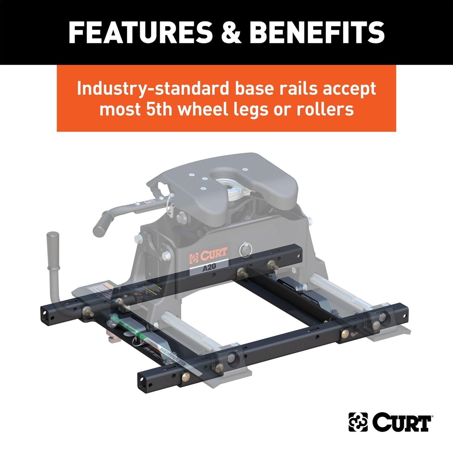 CURT OEM-Compatible Fifth Wheel Legs 16027 Mounting Kits, Puck System Adapter, Chevrolet, Ford, GMC, Each thumbnail 5