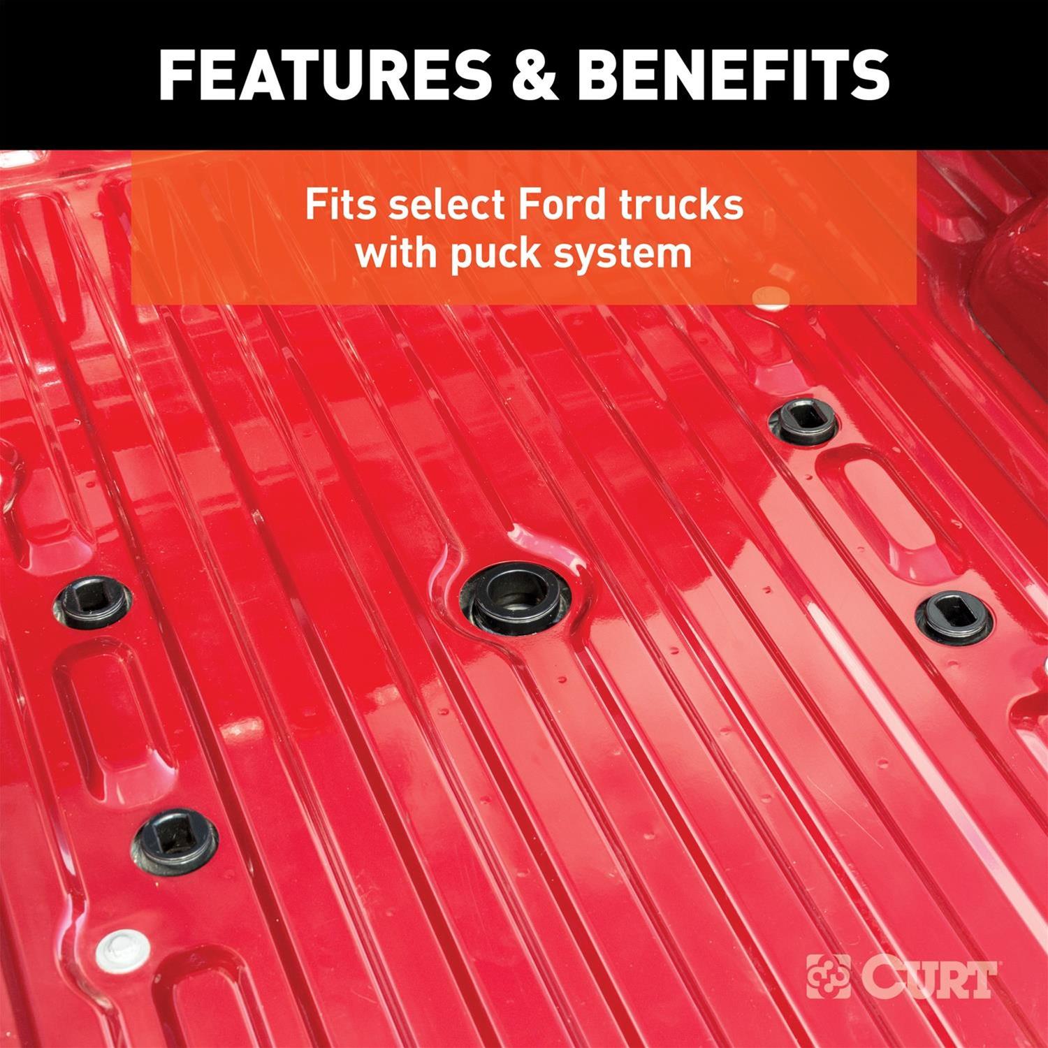 CURT OEM-Compatible Fifth Wheel Legs 16027 Mounting Kits, Puck System Adapter, Chevrolet, Ford, GMC, Each thumbnail 2