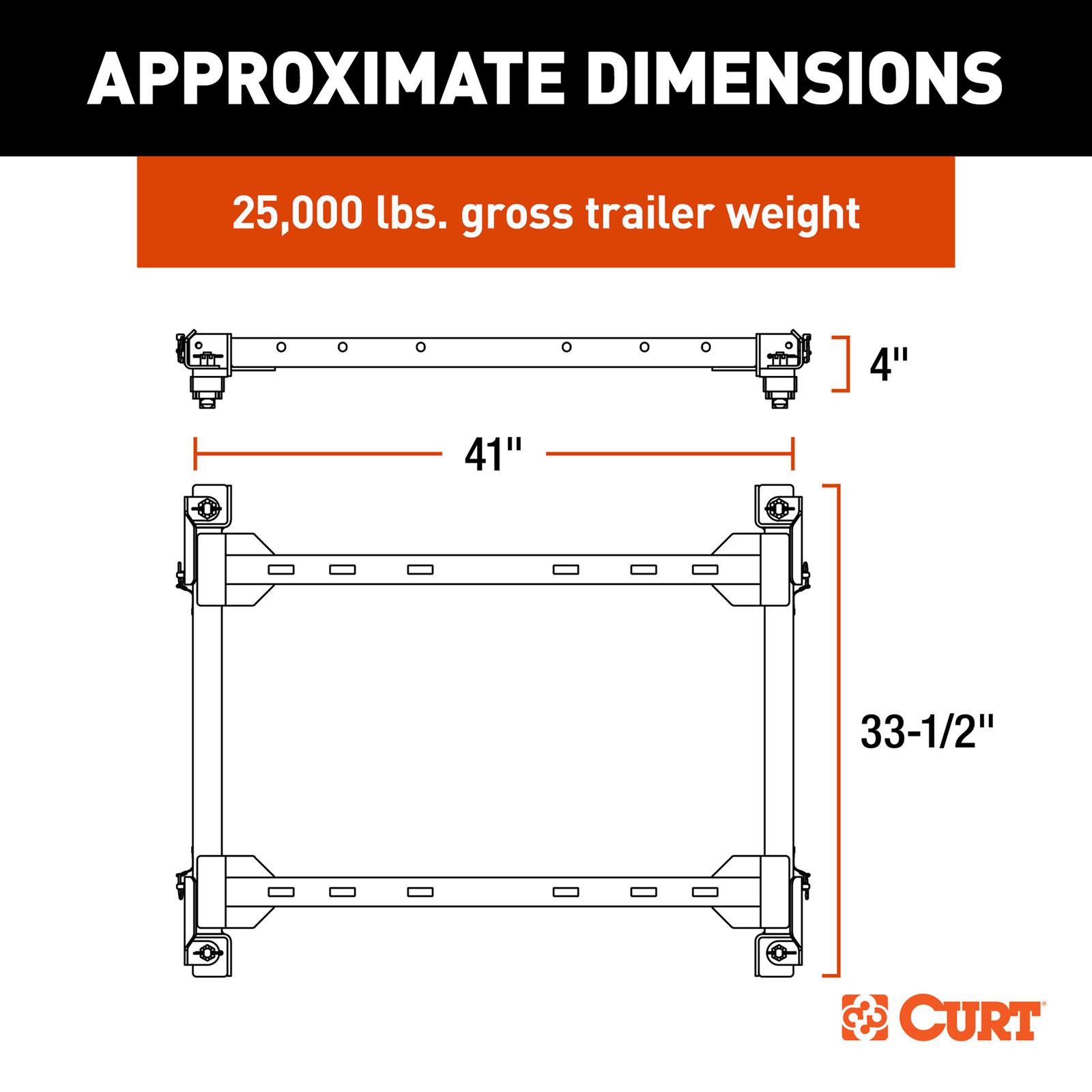 CURT OEM-Compatible Fifth Wheel Legs for 2013-2025 2500, 3500 - 16042 Mounting Kit, OEM Rail Puck Adapter, Ram, Kit thumbnail 7