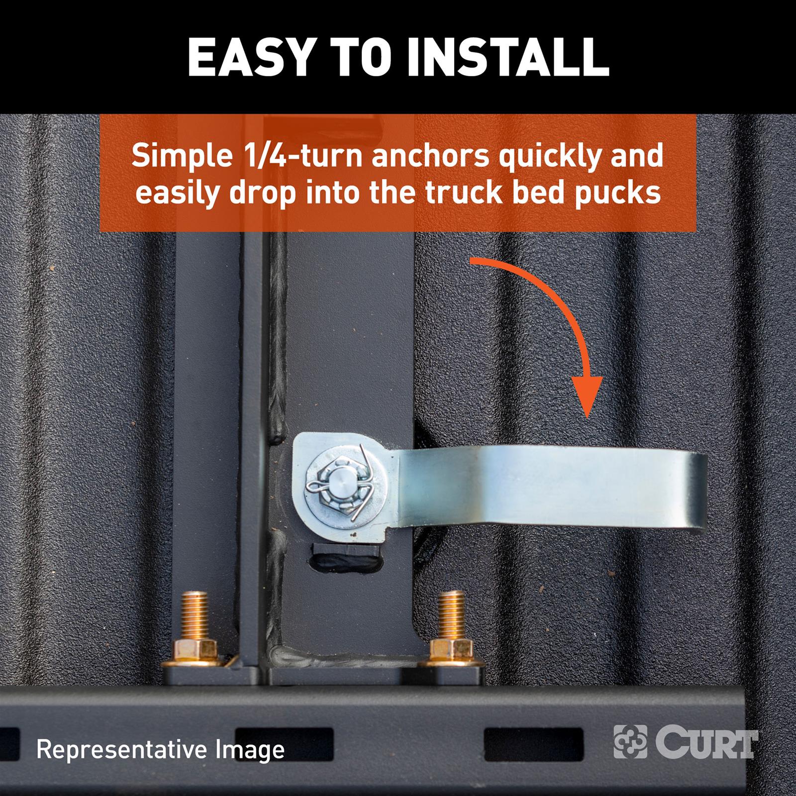 CURT OEM-Compatible Fifth Wheel Legs for 2013-2025 2500, 3500 - 16042 Mounting Kit, OEM Rail Puck Adapter, Ram, Kit