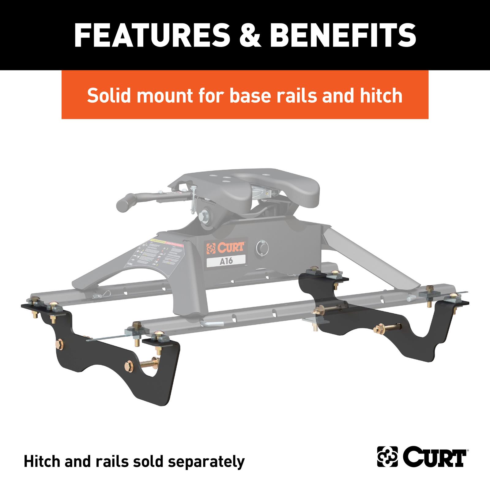 Curt Manufacturing - Fifth Wheel Hitch Replacement Components for 2017-2022 F-250 SUPER DUTY, F-350 F-450 DUTY 16431 Trailer Bracket thumbnail 2