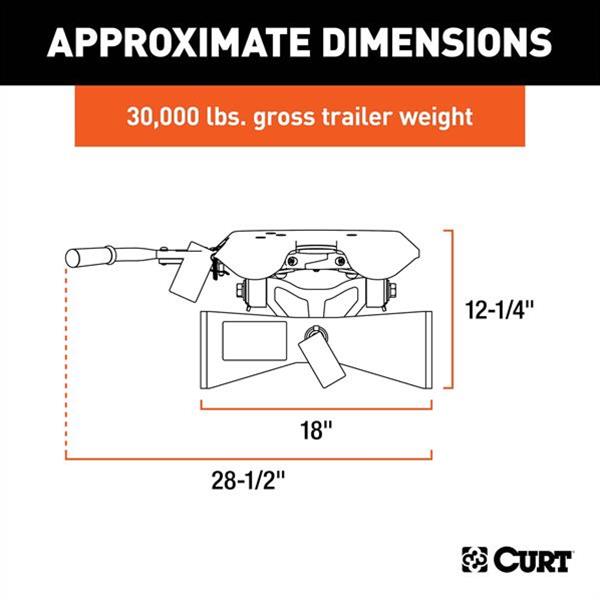 CURT A30 Fifth Wheel Trailer Hitches 16590 5th Head 5th Head thumbnail 9