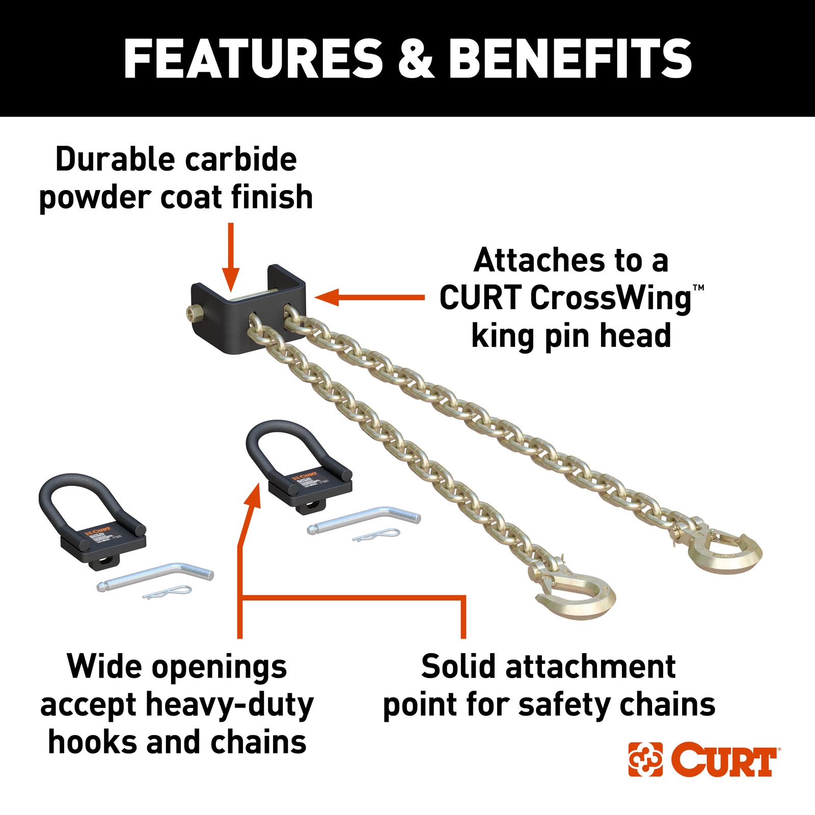 Curt Manufacturing Trailer Safety Chains and Cables 16612 CrossWing thumbnail 3