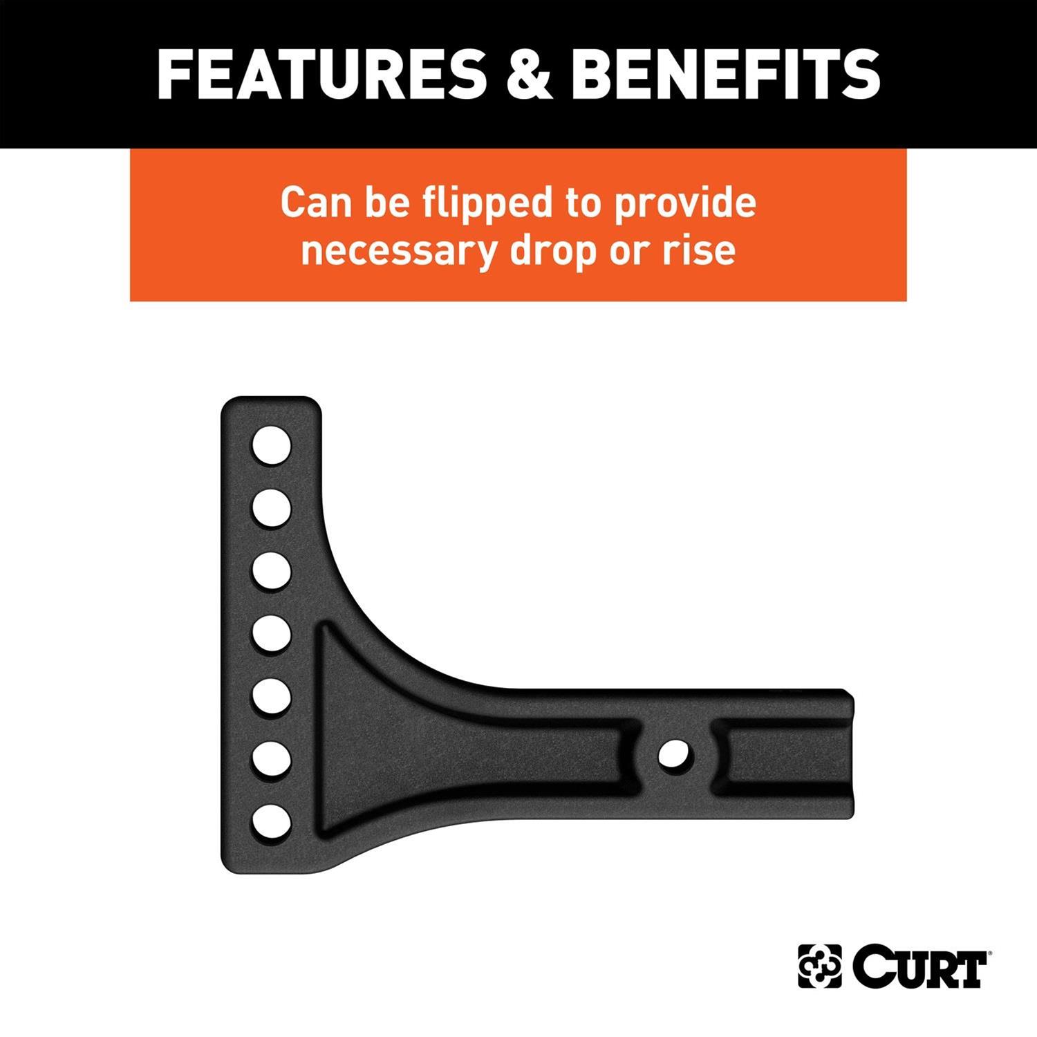 CURT Weight Distribution Replacement Adjustable Shanks 17131 Shank, Solid Steel, 15,000 lb., 2-1/2 in. Receiver, Each thumbnail 3